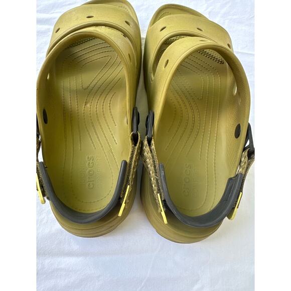 Iconic Crocs Comfort Olive Green Strap All Terrain Sandals With Back Strap Sz 15 - Picture 2 of 16